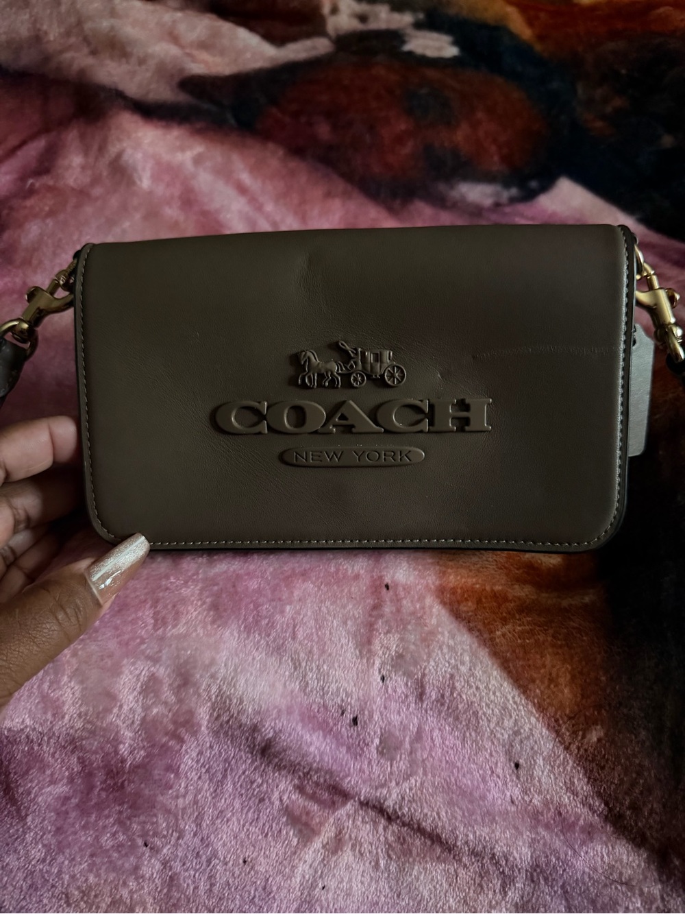 Coach Brown Leather Logo Crossbody